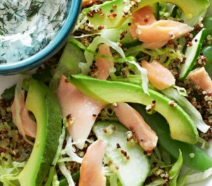 Avo­ca­do­quinoa­sa­la­de met zalm