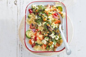 Couscous met gemarineerde aubergine